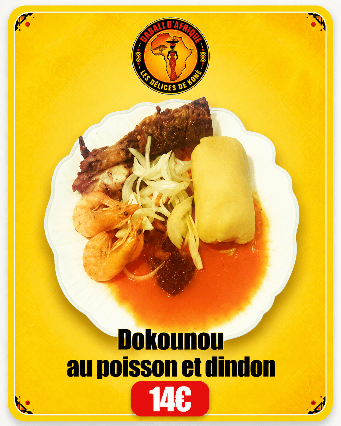 Dokounou au poisson et dindon